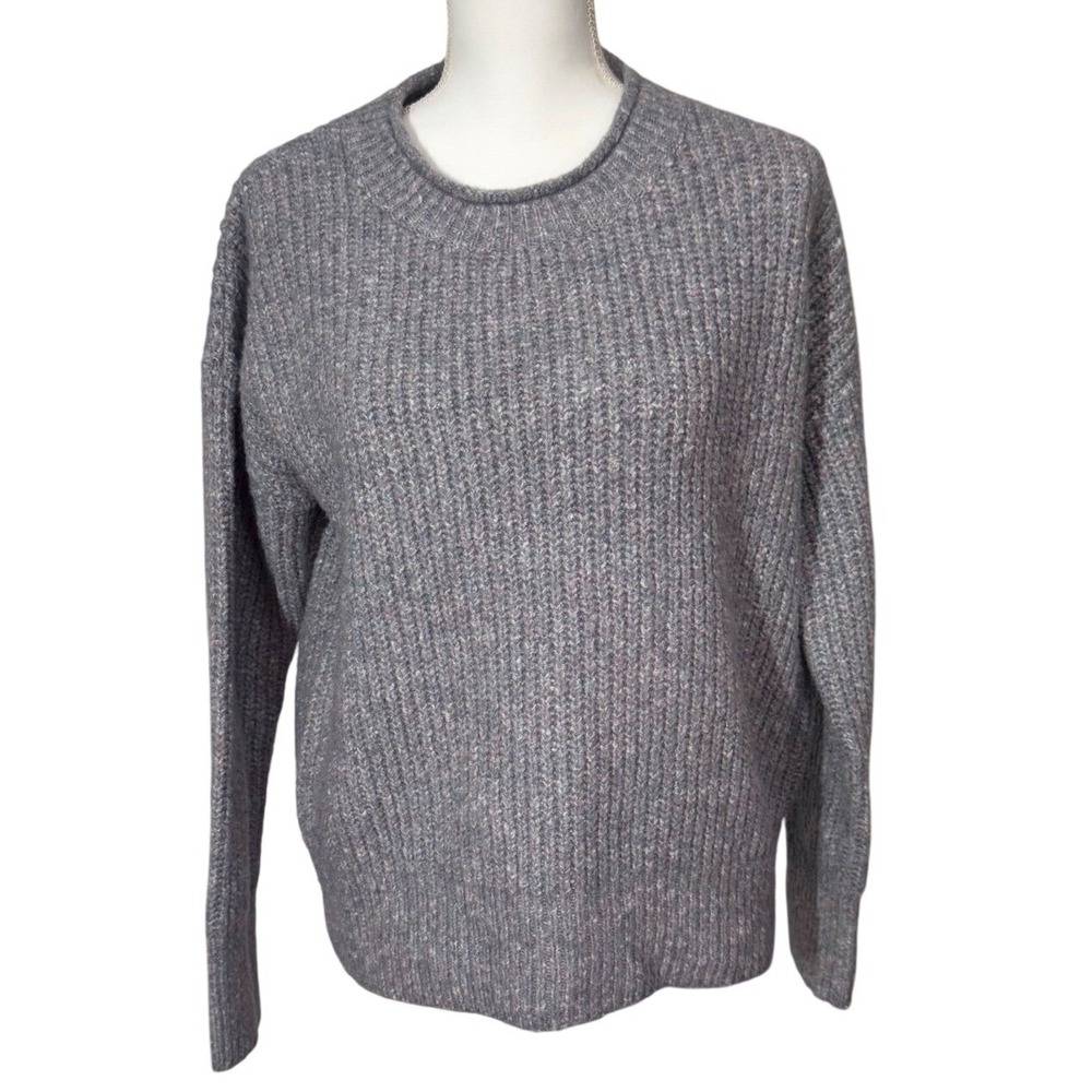 Rachel Roy Womens‎ Sweater Medium Gray Crew Neck Knit Pullover Cozy Casual
